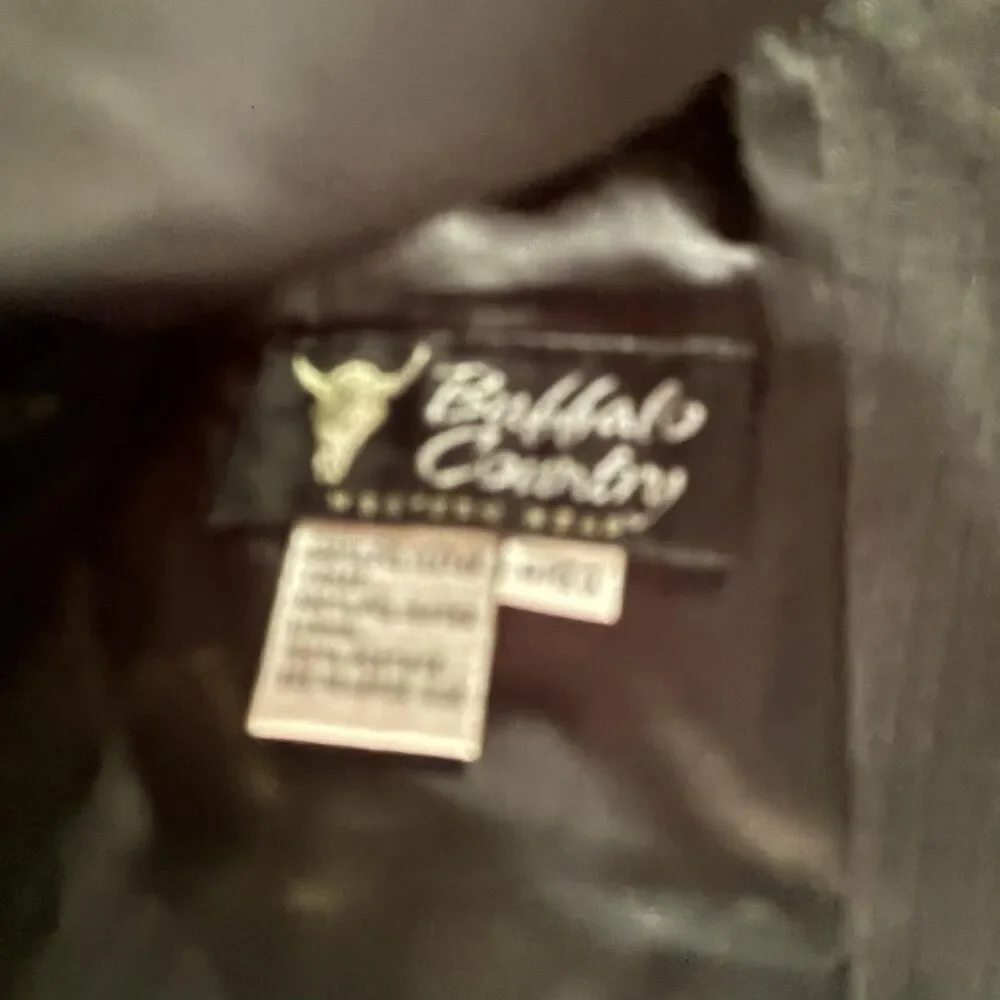 Buffalo Country Suit Jacket Boys 4 Black Western Cowboy Embroidered Velvet Yoke